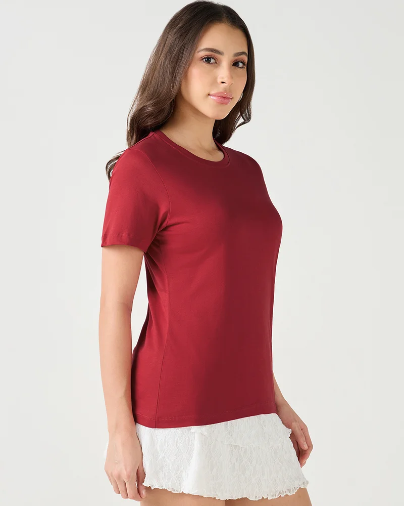 bewakoof Women's Red T-shirt